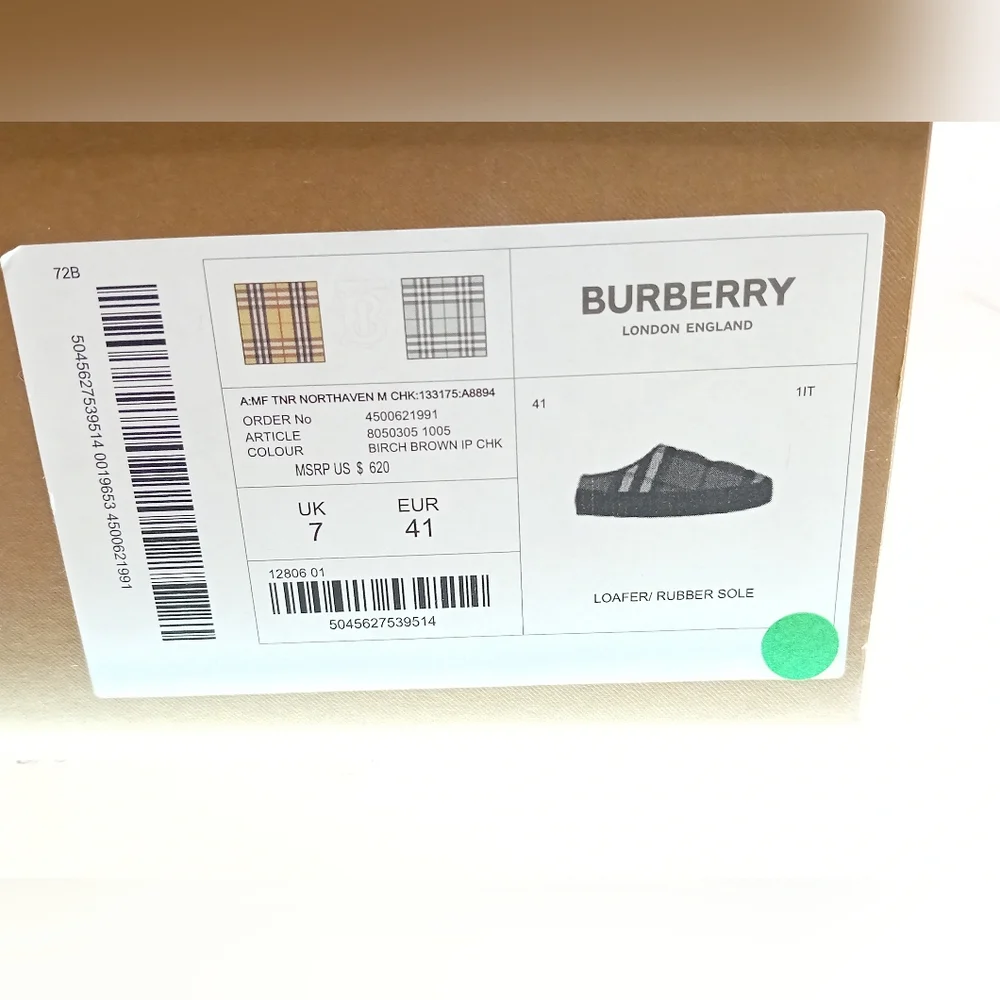 New Authentic BURBERRY SLIPPERS AND CLOGS MEN FABRIC BROWN BIRCH